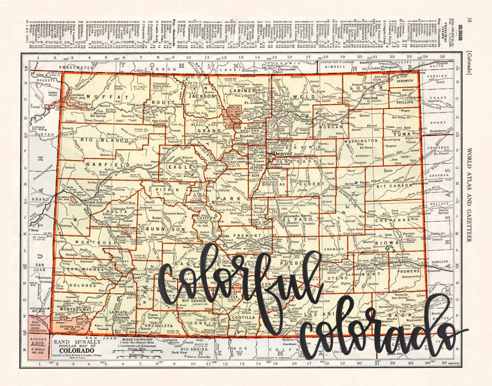 1942 Colorado Map Print