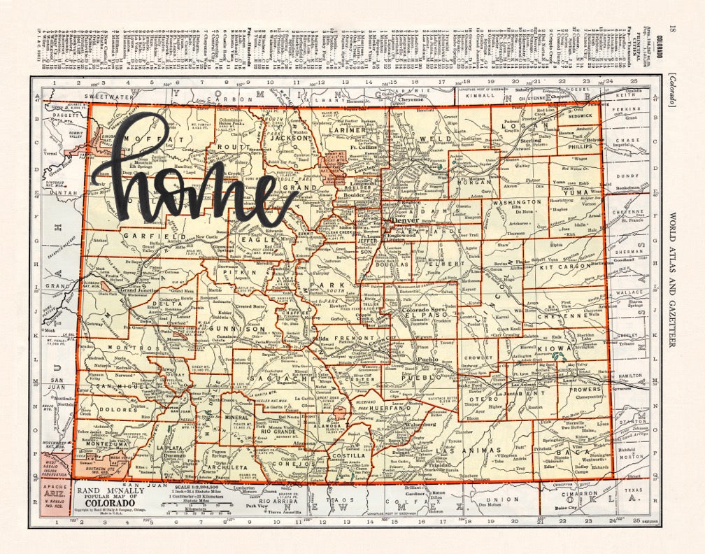 1942 Colorado Map Print