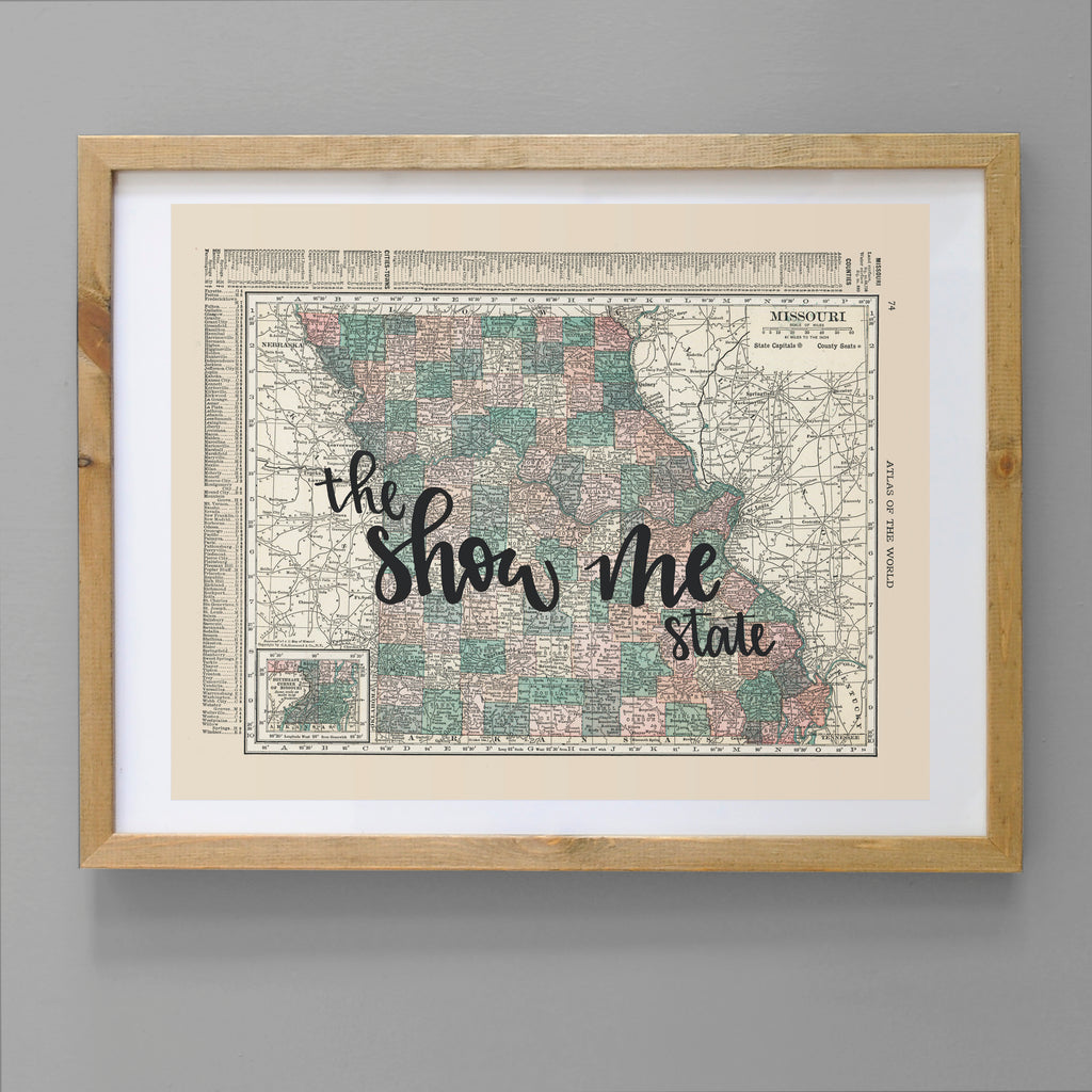 Vintage Missouri State Map Print