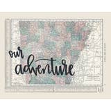 Vintage Arkansas State Map Print