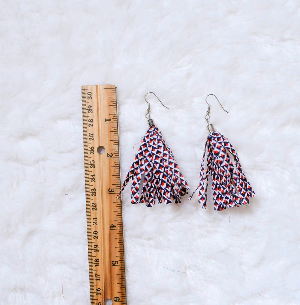 Fabric Dangle Earrings - Small